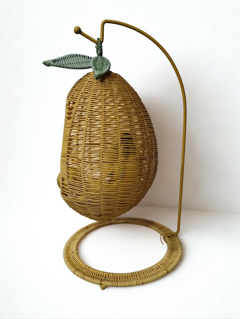Vintage Lemon Wicker Hanging Fruit Basket - Picture 2 of 3